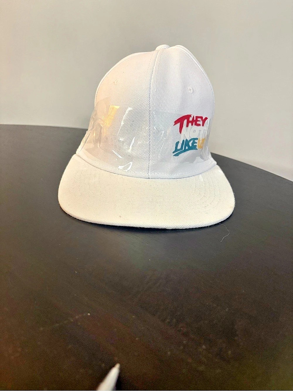White Graphic Baseball Cap